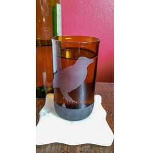 Frosted Raven Silhouette Drinking Glass